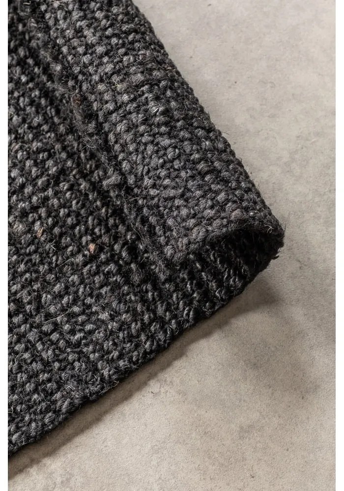 Čierny jutový koberec 80x150 cm Bouclé – Hanse Home