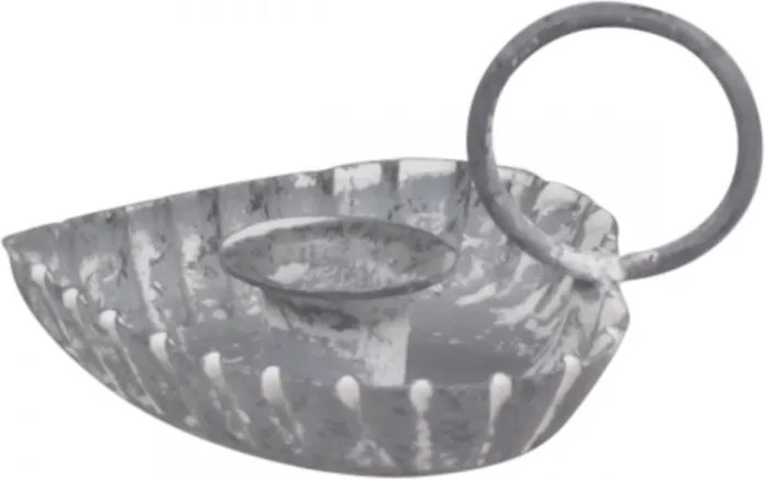 Zinkový antik svietnik na úzku sviečku v tvare srdca Hearts - 8*6*2cm