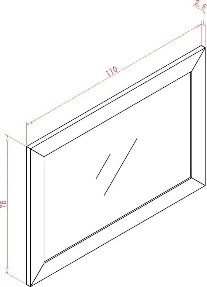 Nástěnné zrcadlo Soho 110 cm dub přírodní