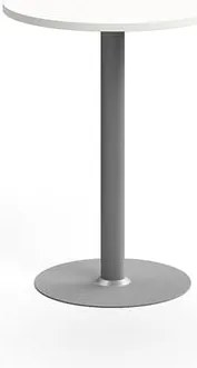 Barový stôl VERTICUS, Ø700x900 mm, biela/strieborná