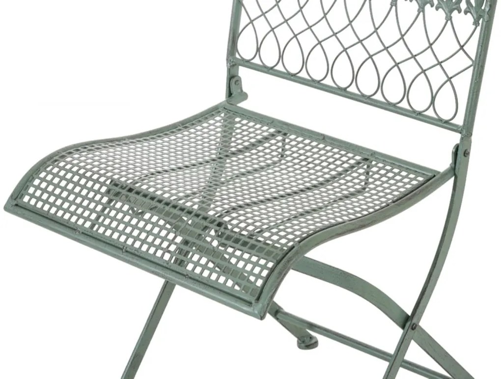 Kovová skladacia stolička Kiran (SET 2 ks) - Zelená antik