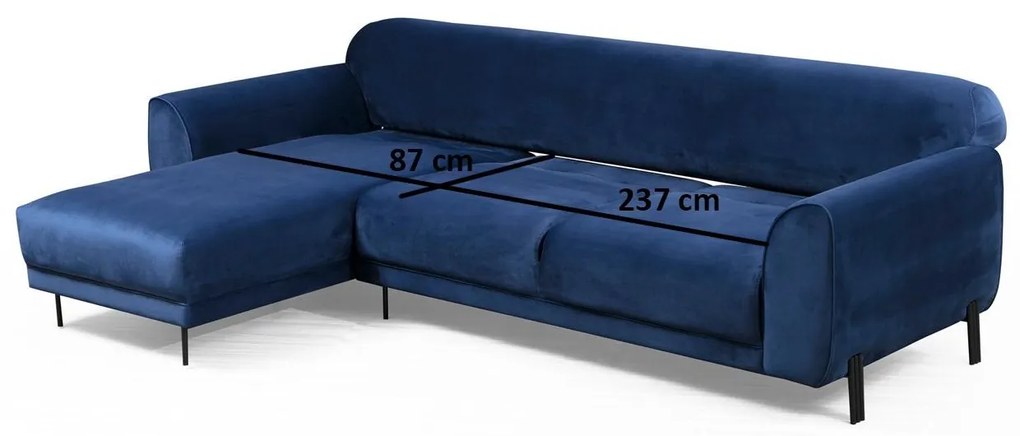 Rohová sedačka Imagetta (L) (námornícka modrá + čierna). Akcia -19%. Vlastná spoľahlivá doprava až k Vám domov. 1106860
