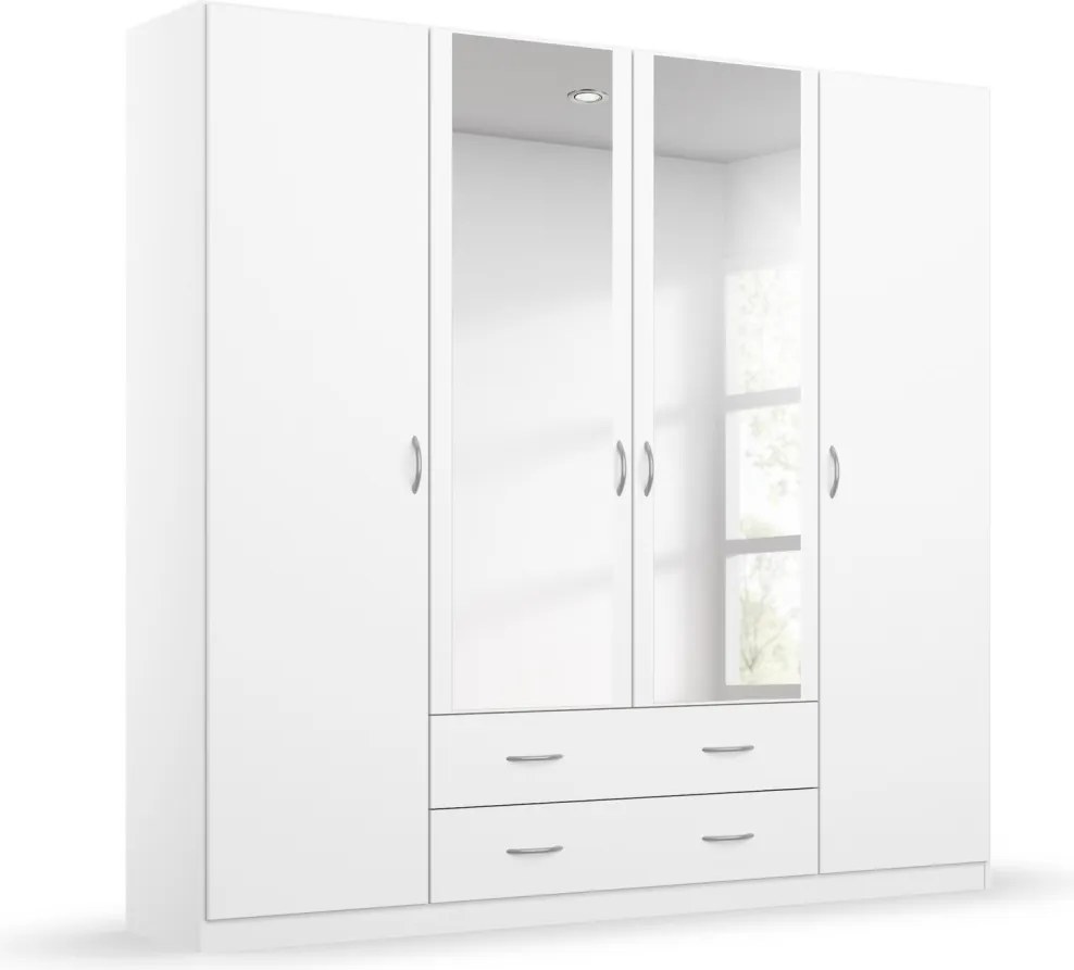 Šatníková skriňa Case, 181 cm,biela / biela