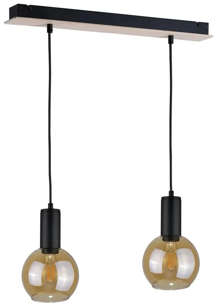 Luster na lanku JANTAR WOOD 2xE27/60W/230V