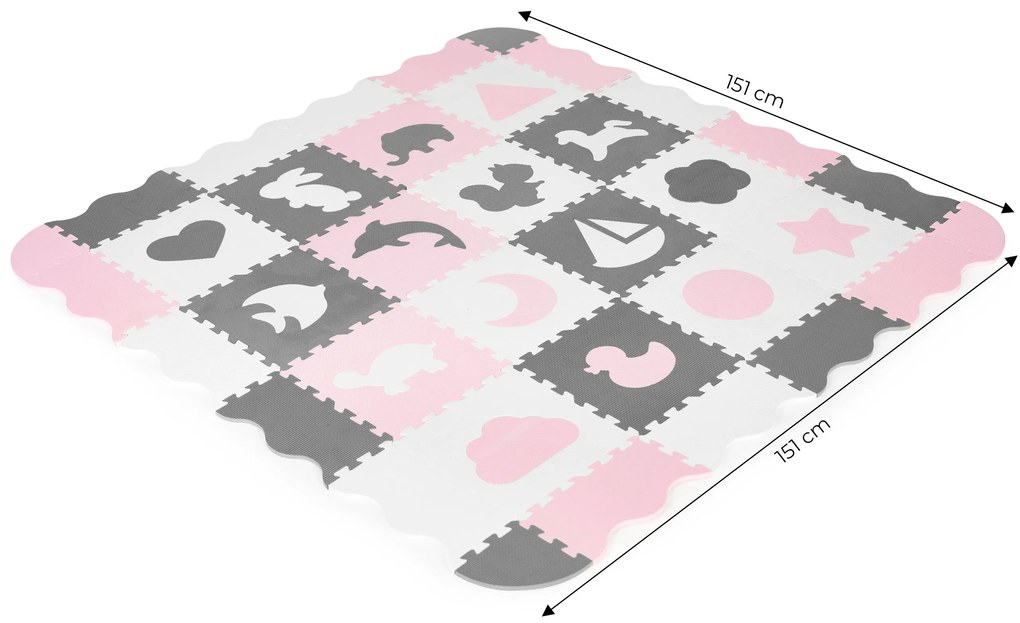 Penová puzzle podložka s ohrádkou 36 prvkov ECOTOYS