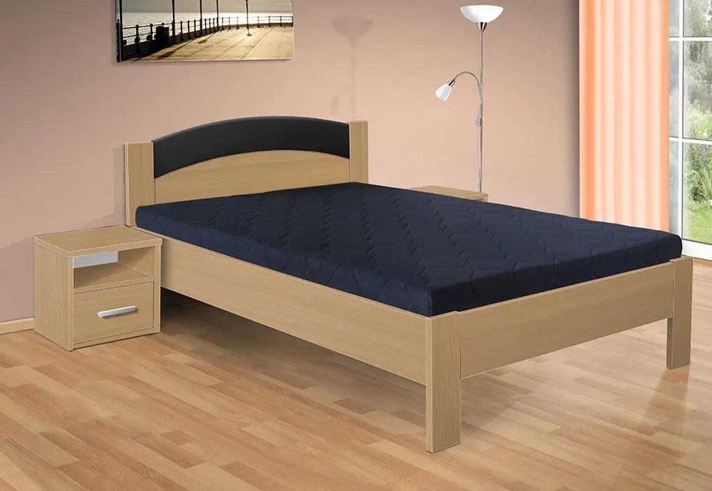 Nabytekmorava Drevená posteľ Jason 200x120 cm farba lamina: buk 381, typ úložného priestoru: bez úložného priestoru, typ matraca: matraca 19 cm Orthopedy maxi