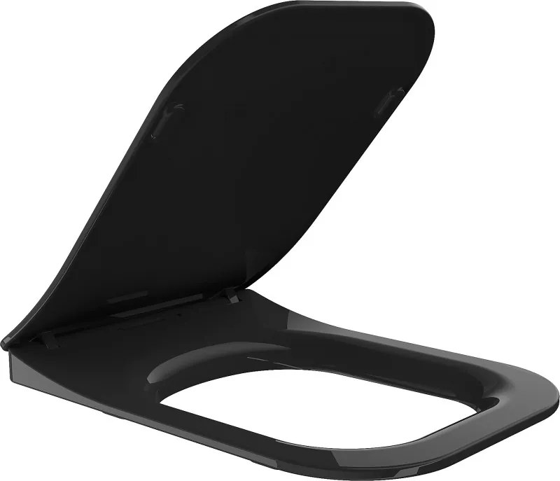 Mexen Teo, slim WC doska s pomalým dopadom, duroplast, čierna lesklá, 39851085