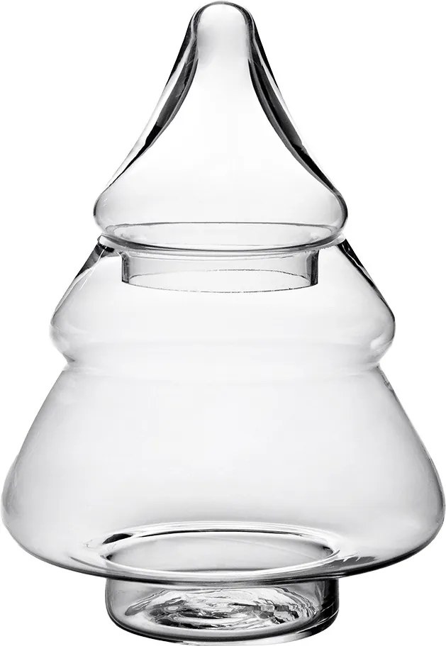 Transparentná sklenená dóza v tvare stromčeka - Ø 19*29 cm