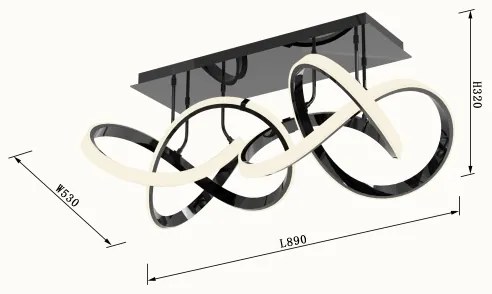 Wofi 9134-205 - LED Stmievateľný prisadený luster INDIGO LED/64W/230V čierna/chróm