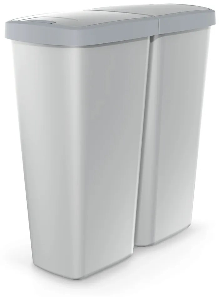 Odpadkový kôš DUO sivý, 50 l, sivá