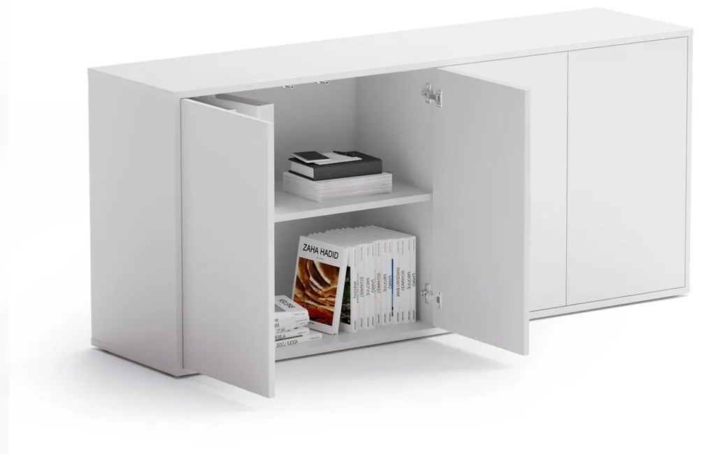 PLAN Skrinka nízka s dvierkami BLOCK White