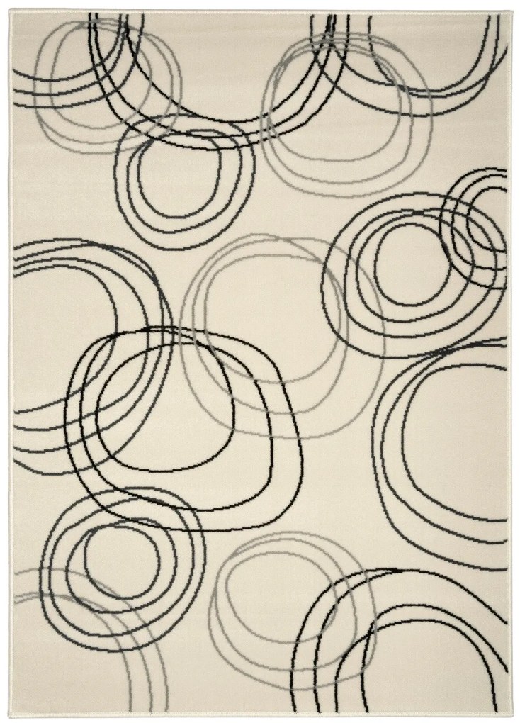 Alfa Carpets, TRHÁK: Kusový koberec Circles cream, 190x280, béžová, chodba / predsieň