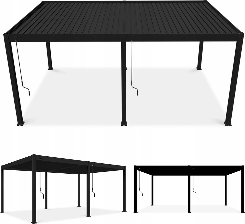 Záhradná pergola Terasové zastrešenie Deluxe 3.6x6 antracitová Gutroof