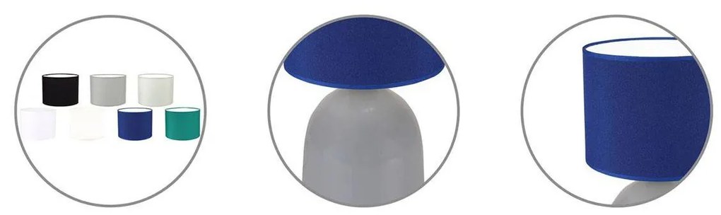 Stolná lampa Indigo, 1x textilné čierne tienidlo, čierna konštrukcia