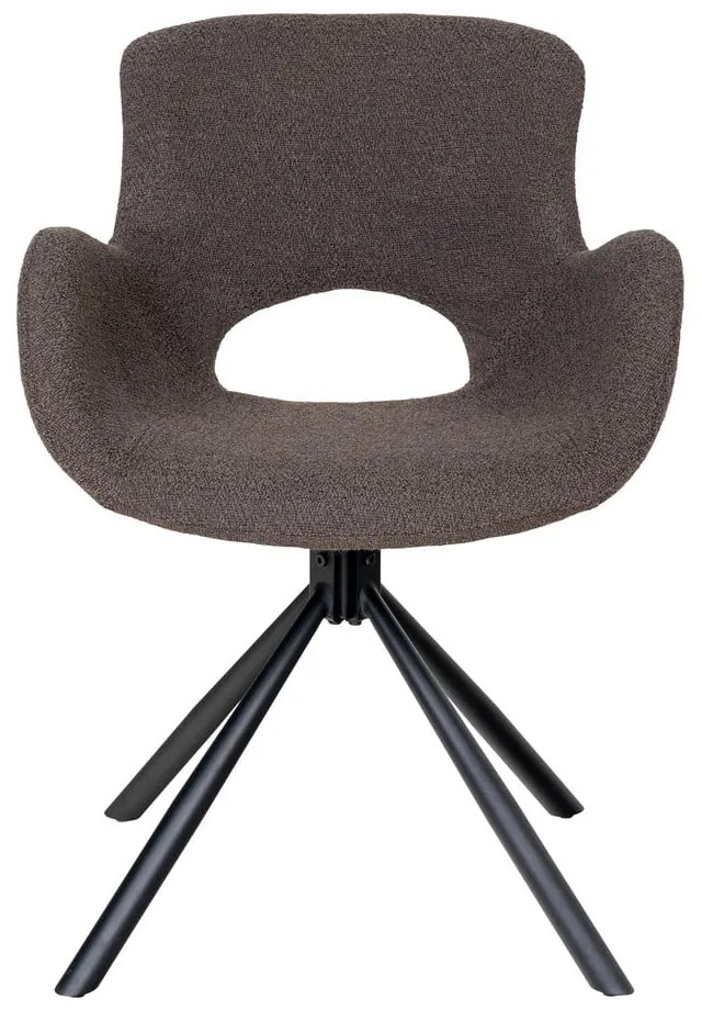 Hnedé čalúnené jedálenské kreslá v súprave s podrúčkami 2 ks Amorim – House Nordic