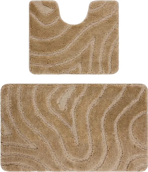 Sada kúpeľňových koberčekov SUPREME WAVES vlny, béžová