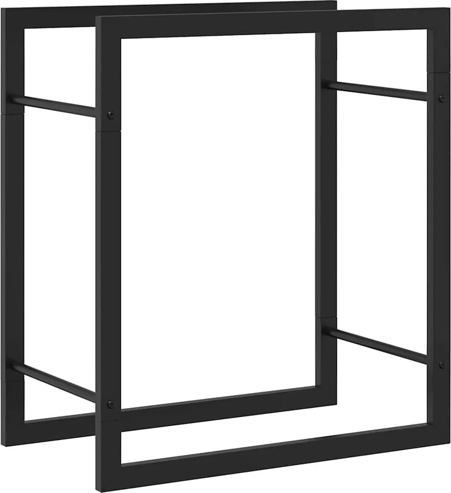 vidaXL Stojan na krbové drevo matný čierny 50x28x56 cm oceľ