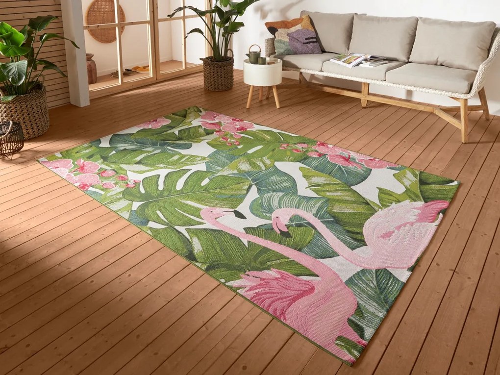 Hanse Home Collection koberce Kusový koberec Flair 105614 Tropical Flamingo Multicolored – na von aj na doma - 240x340 cm