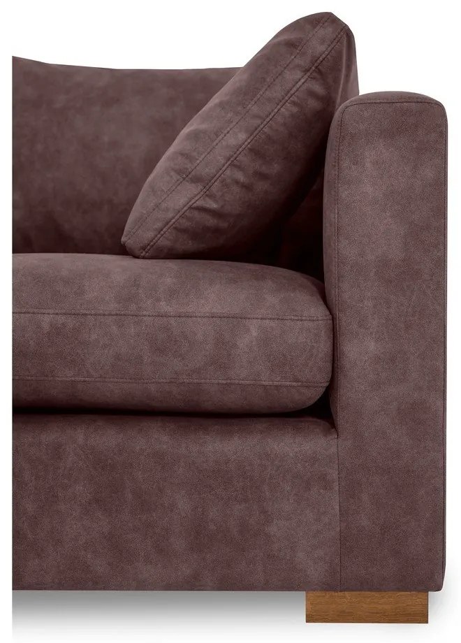 Tmavohnedá rohová pohovka z imitácie kože (ľavý roh) Hamburg – Scandic