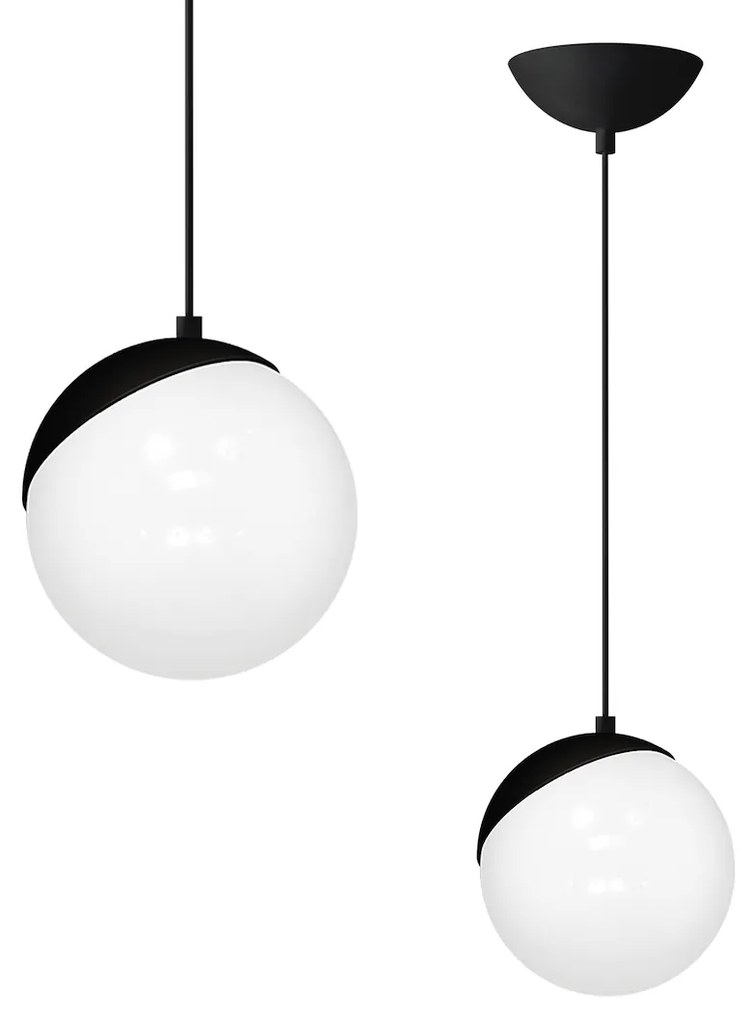 Závesné svietidlo Sfera, 1x biele sklenené tienidlo, b