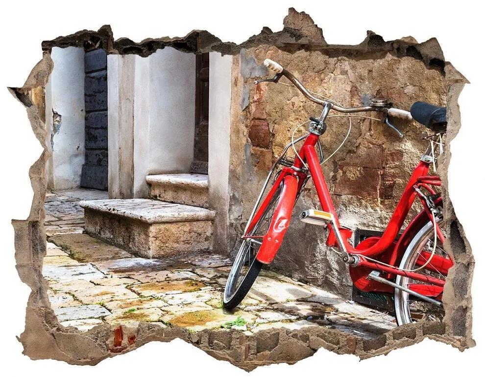 Díra 3D foto tapeta nálepka Red bike nd-k-92372421
