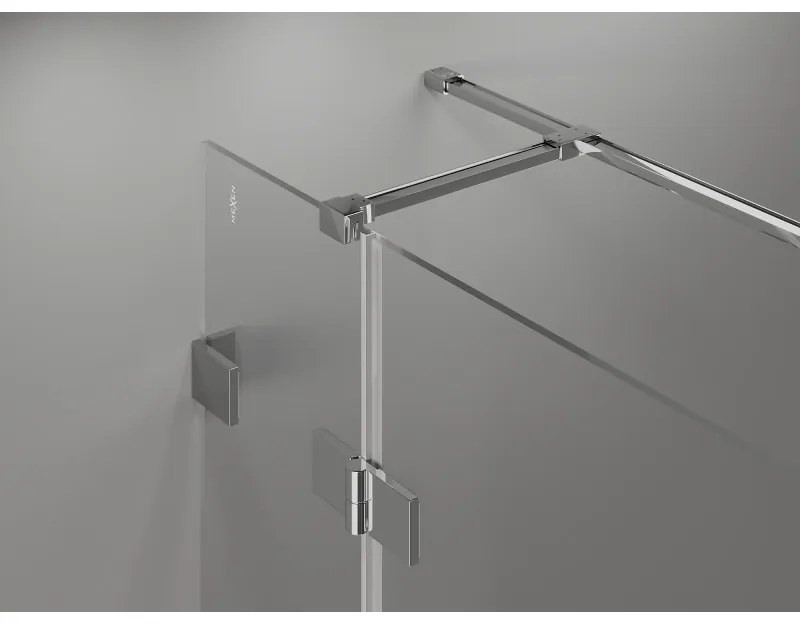 Mexen Lunar T, výklopný sprchový kút pravý 120 x 100 cm, 8mm číre sklo, chrómový profil, 834T-120-100-01-00-P