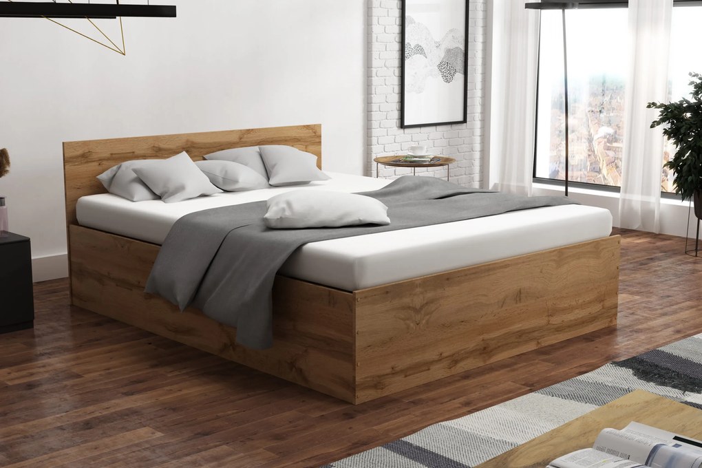 Posteľ 120x200 cm s matracom a úložným priestorom SPART1 Šedá