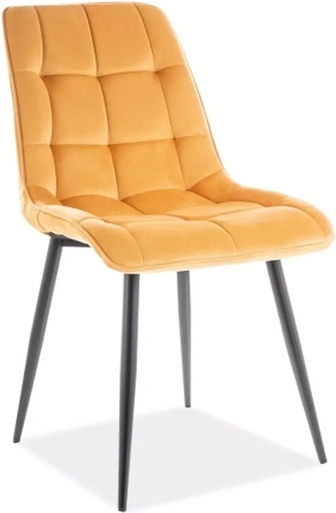 SI Elegantná zamatová stolička kari