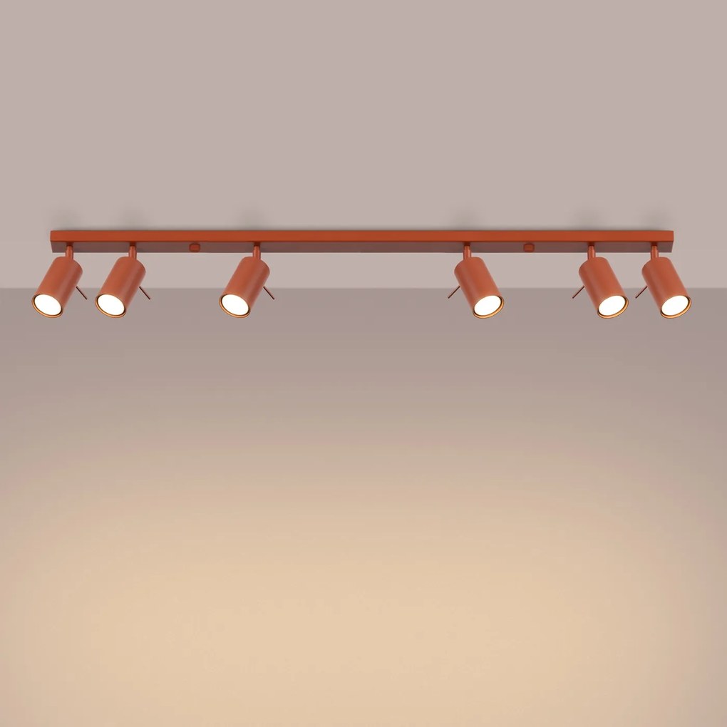 Bodové svietidlo Ring, 6x oranžové kovové tienidlo, (možnosť polohovania)