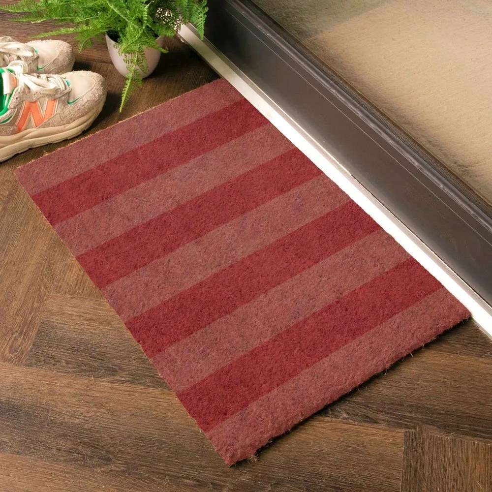Rohožka z kokosového vlákna 40x60 cm Pink Stripe – Artsy Doormats