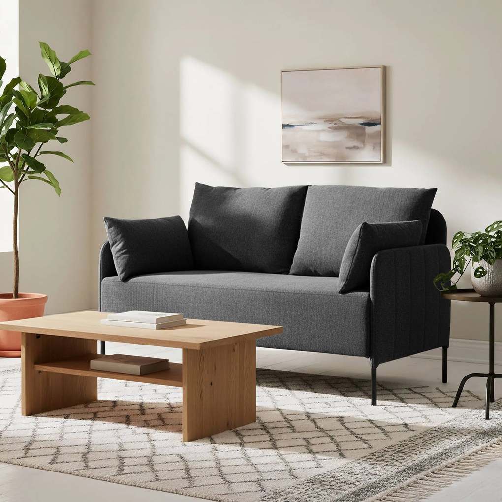 Sedačka Ziden 2-miestna látka - čierna