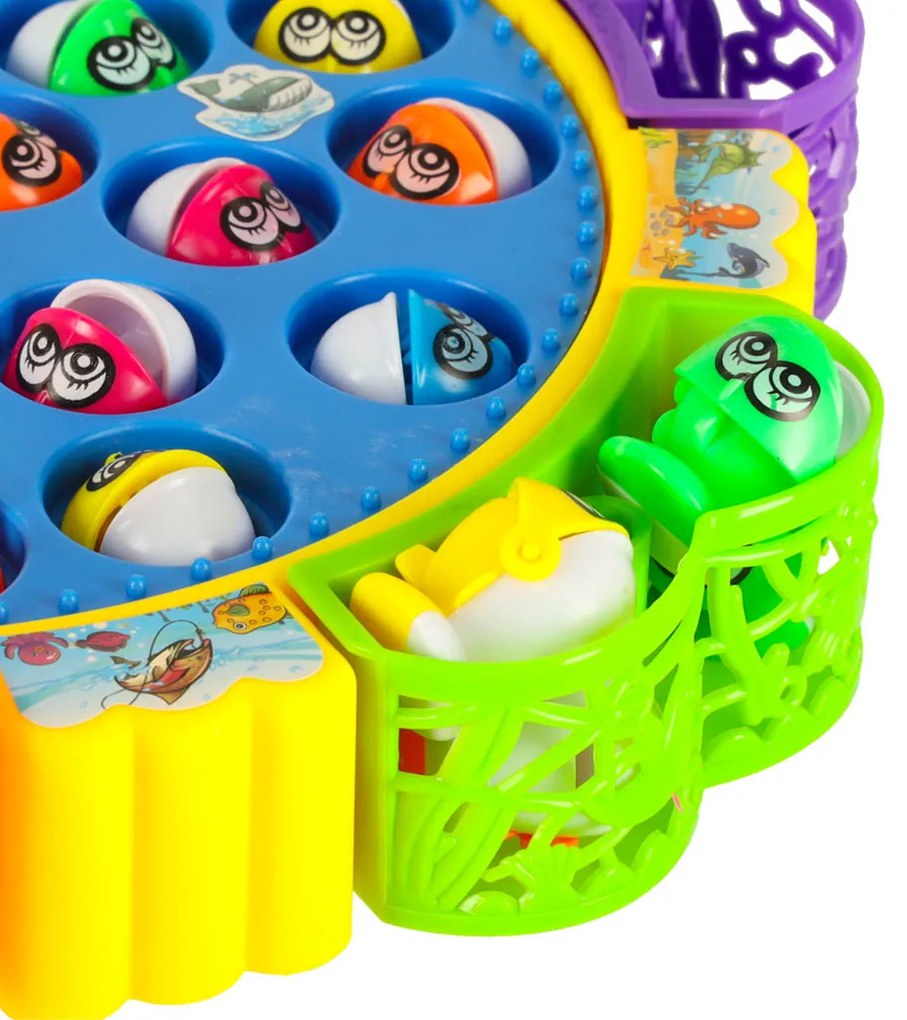 KIK Rodinná hra Chyť ryby – 24 rýb, 1–5 hráčov, rotačná plošina, zvukové efekty, 5 prútov