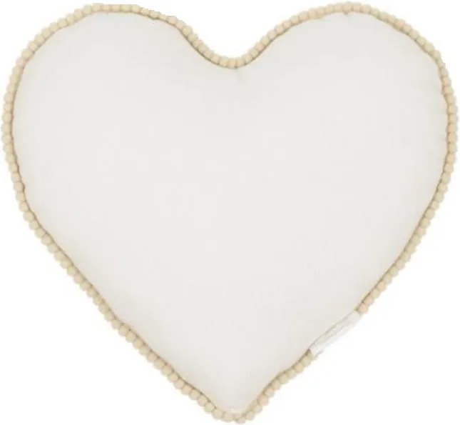 Mini Boho vankúš srdca s bublinkami vanilka 38 cm