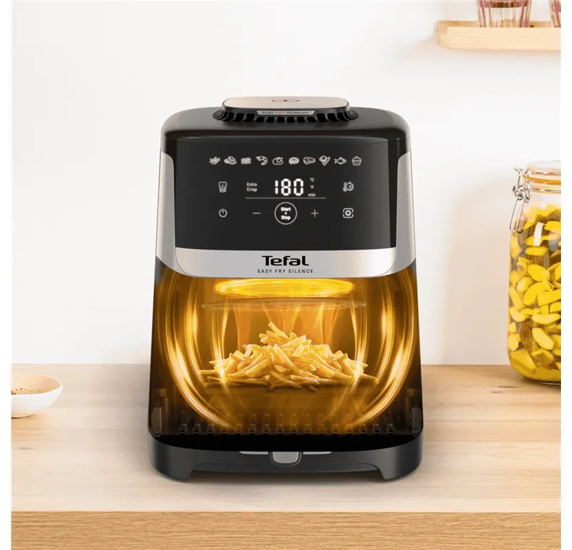Teplovzdušná fritéza Tefal Easy Fry Silence EY552DE0 Nerezová/Čierna