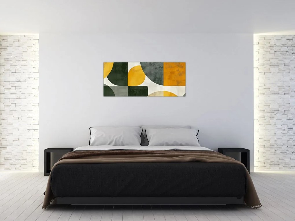 Obraz - Abstrakcia v olivovej farbe (120x50 cm)
