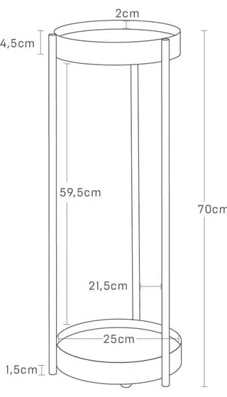 Kovový stojan na kvety (výška 70 cm) Tower – YAMAZAKI