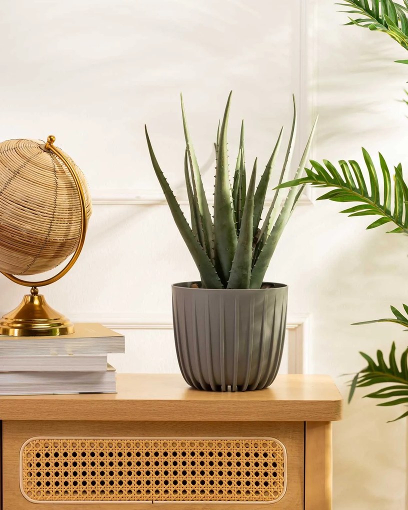 Květináč STRIPPED 17,8x15,6 cm šedý