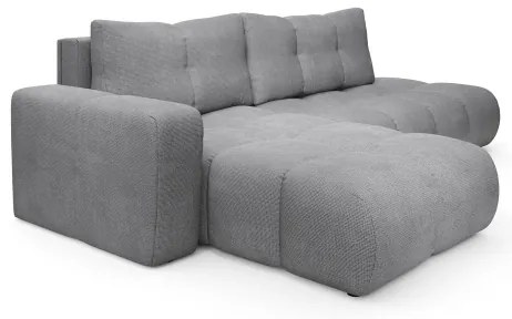 Rozkladacia rohová čalúnená sedacia súprava s úložným priestorom do tvaru L ALMADA ľavá sivá