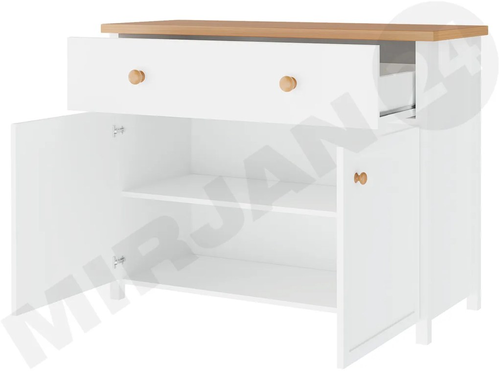 Komoda Kokos KS-5 (biela + dub nash). Vlastná spoľahlivá doprava až k Vám domov. 1122390