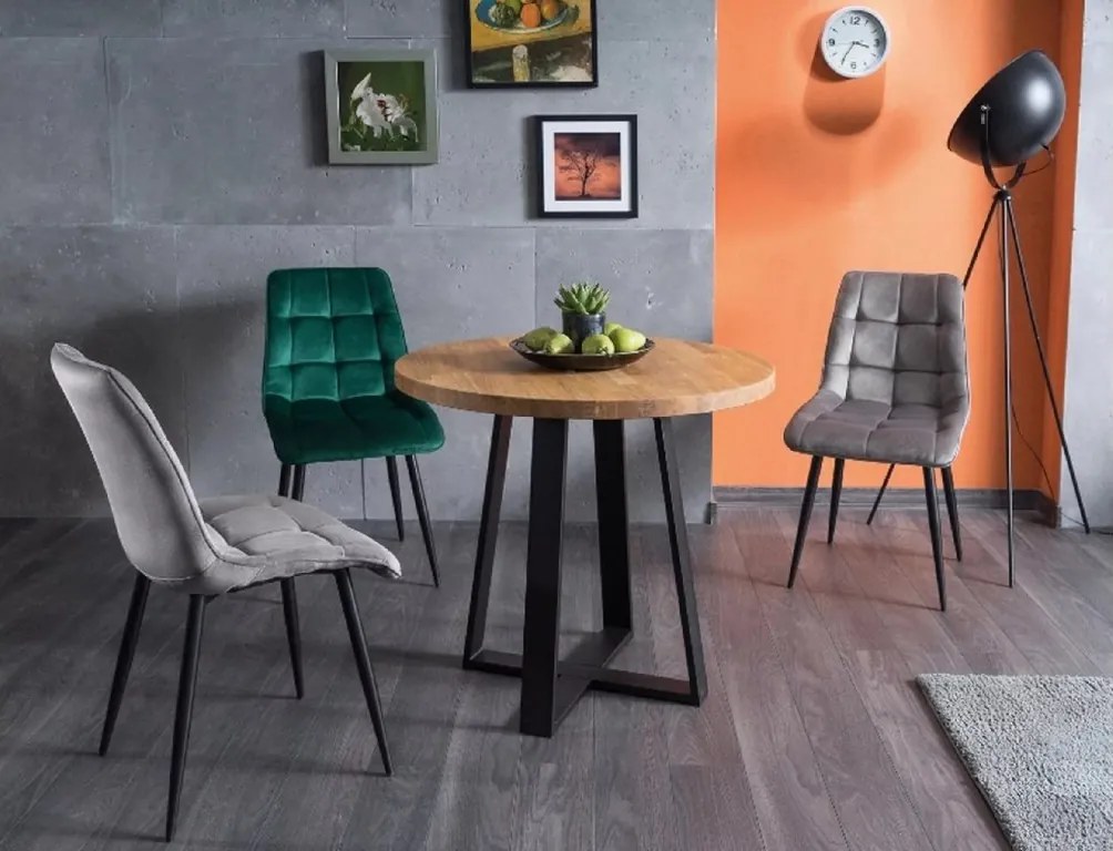 SI Elegantná zamatová stolička zelená