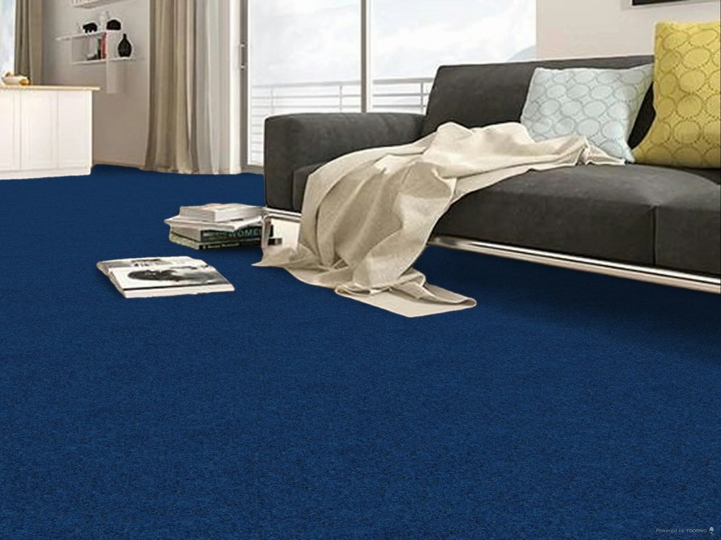 AKCIA: 100x500 cm Koberec metráž Primavera 546, šíře, modrá, resine, chodba / predsieň, Beaulieu International Group