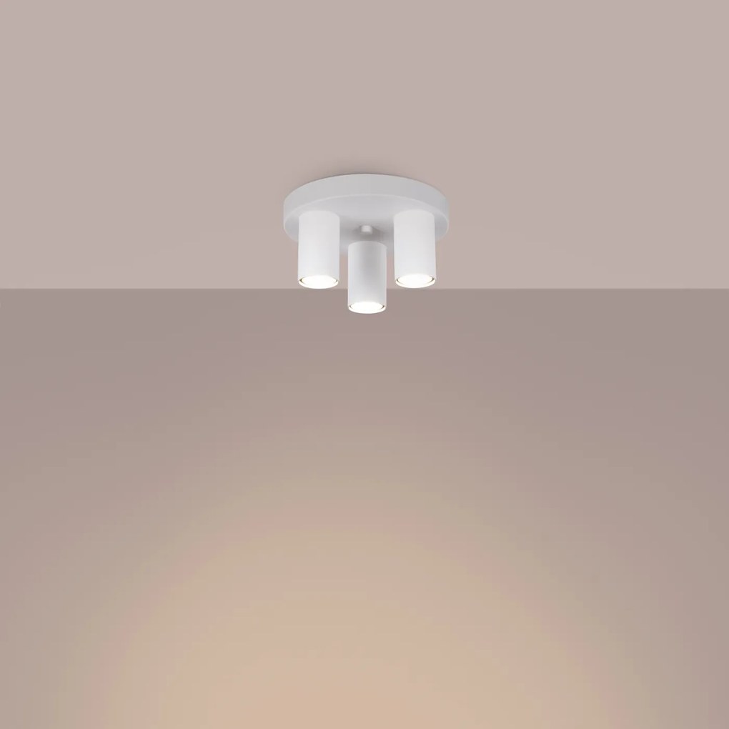 Stropné svietidlo Lagos, 3x biele kovové tienidlo