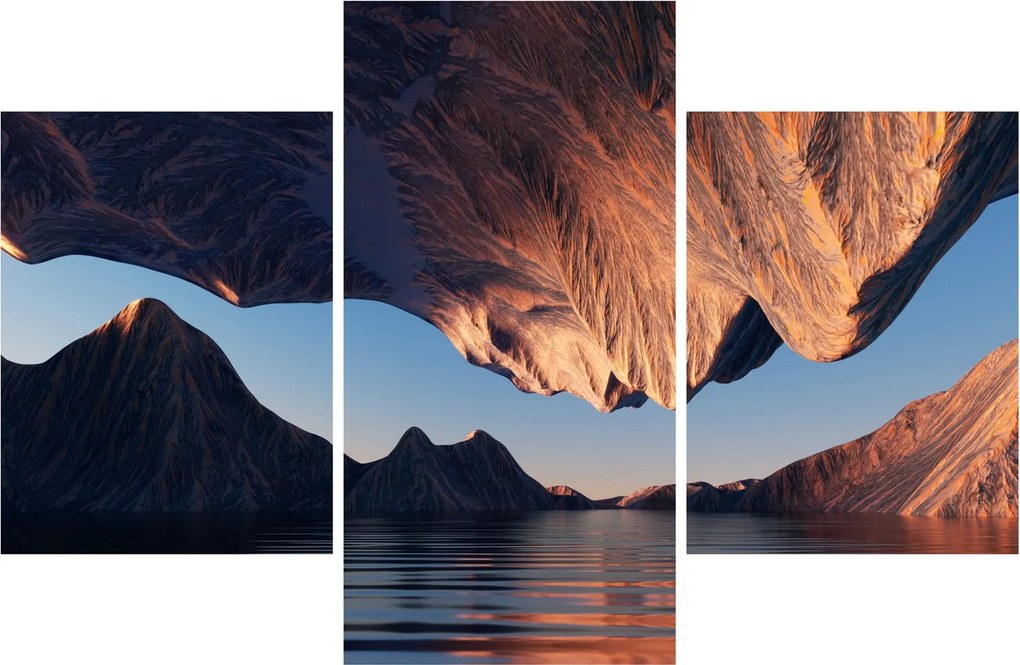 Obraz - 3D útesy (90x60 cm)