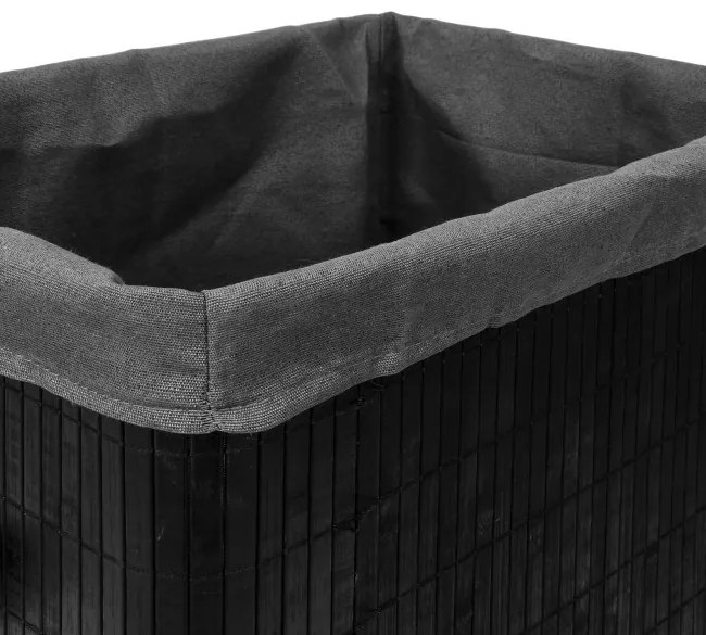 Kôš na bielizeň SOREN 80 l bambusový čierny