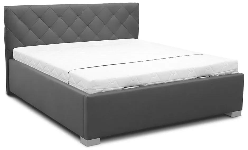 Čalúnená posteľ s elektrickým otváraním úložného priestoru DENIS 180 Farba: eko sivá