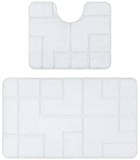 Sada kúpeľňových koberčekov SUPREME LINES línie, biela