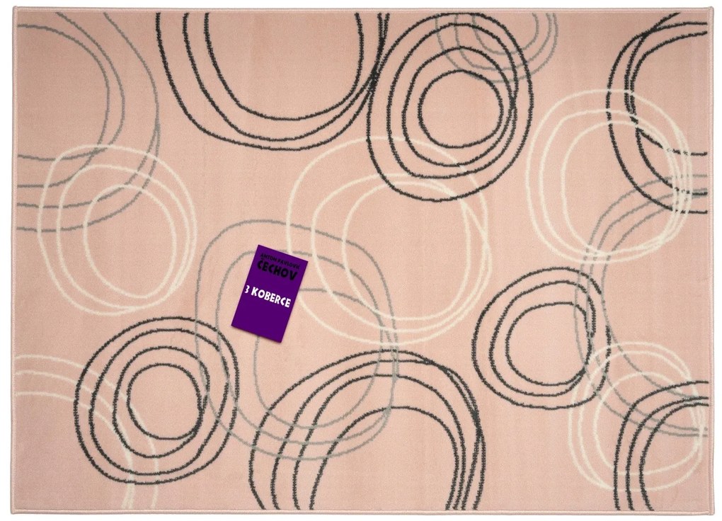 Kusový koberec Circles powder pink, 80x150, ružová, chodba / predsieň, Alfa Carpets