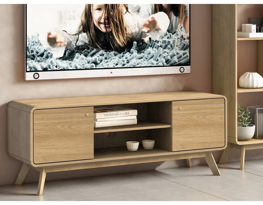 TV stolík v dekore duba v prírodnej farbe 140x53 cm Cassie - Støraa