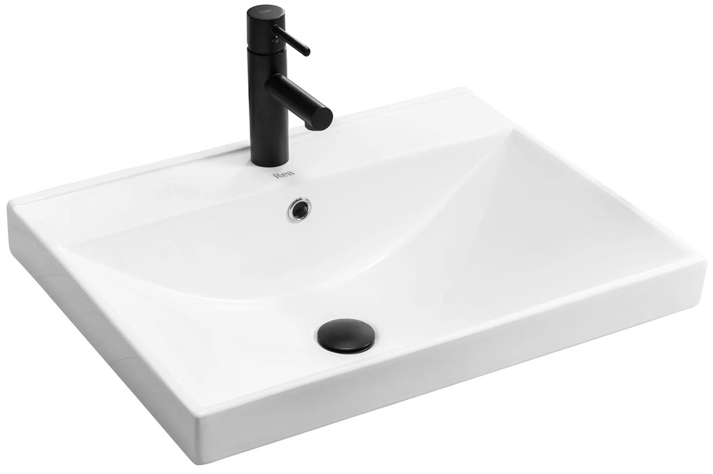 Rea Daisy, keramické umývadlo na dosku 61x48 cm, biela, REA-U0875