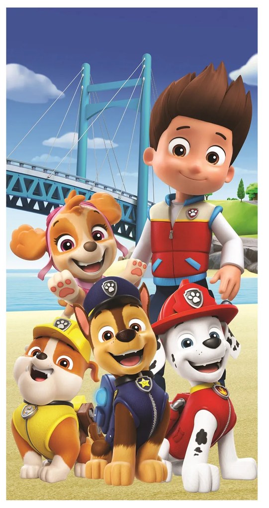 DETSKÝ BAVLNENÝ UTERÁK PAW PATROL 70X140 CM VZOROVANÁ